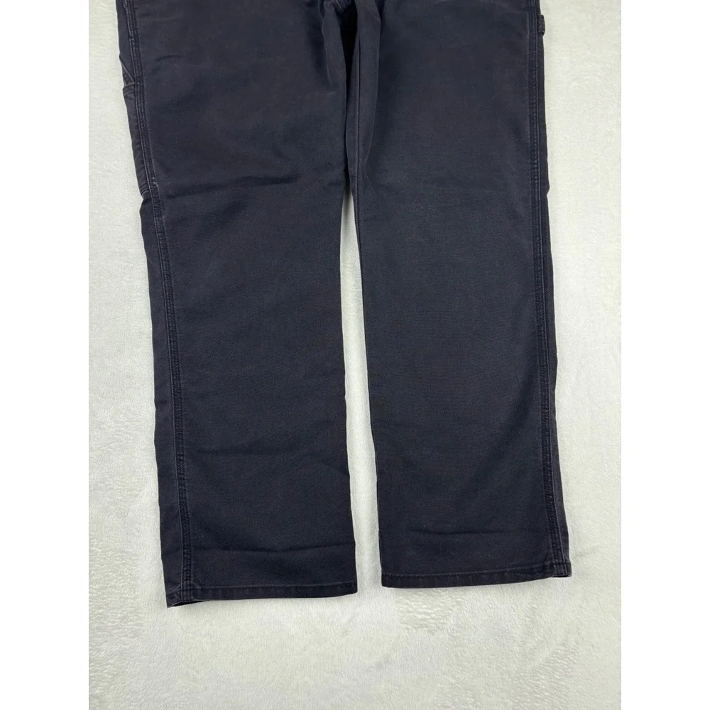 Dickies Flex Mens 40x30 Black Washed Carpenter Duck Canvas Pants